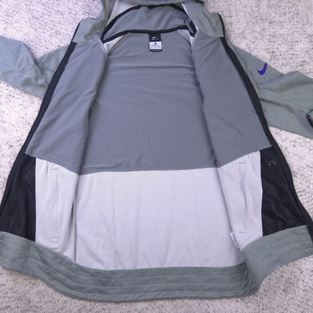 Nike KD Track Jacket Mens Small Hooded Full Zip Kevin Durant Gray Purple EUC